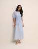 Light Blue Shirred Khloe Maxi Dress