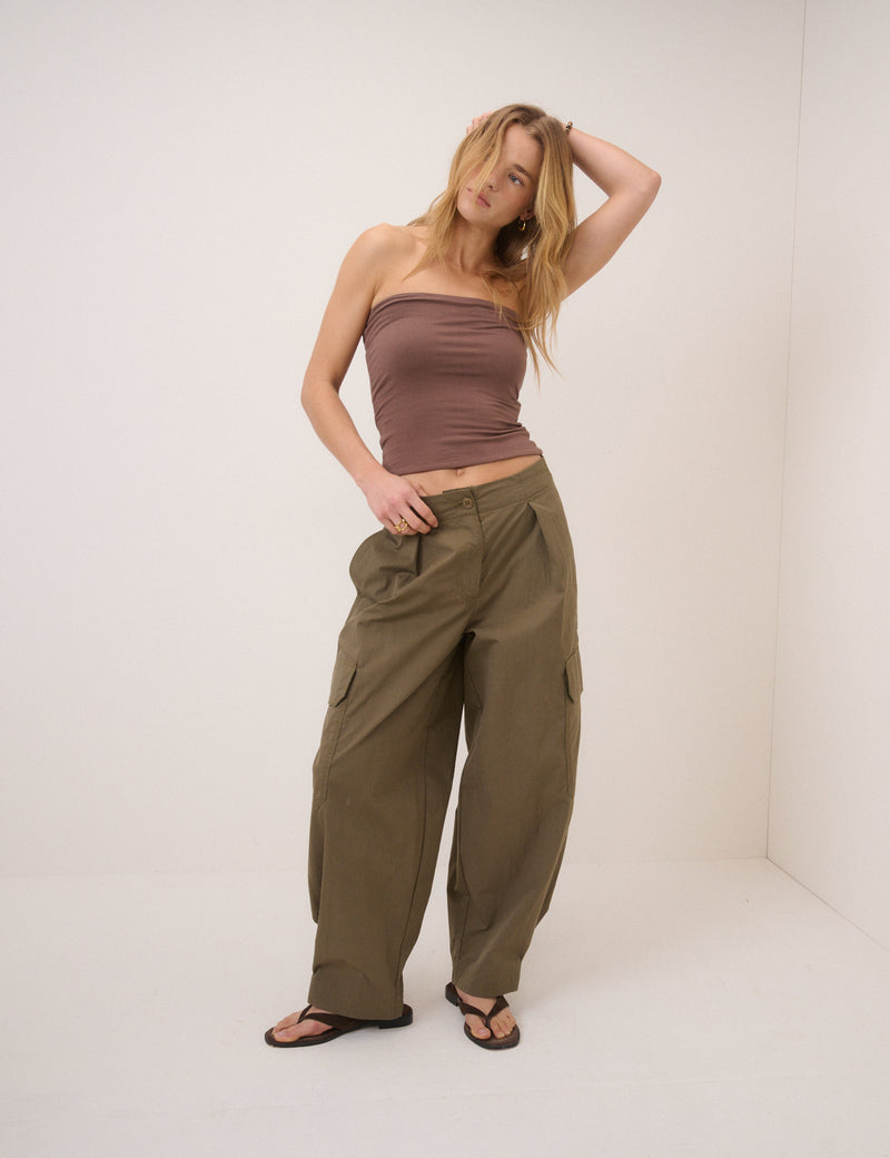 Brown Bandeau Top