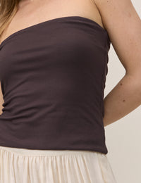 Dark Brown Bandeau Top