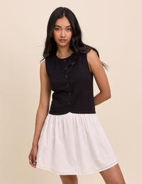 Black and White Tailored Lucille Mini Dress