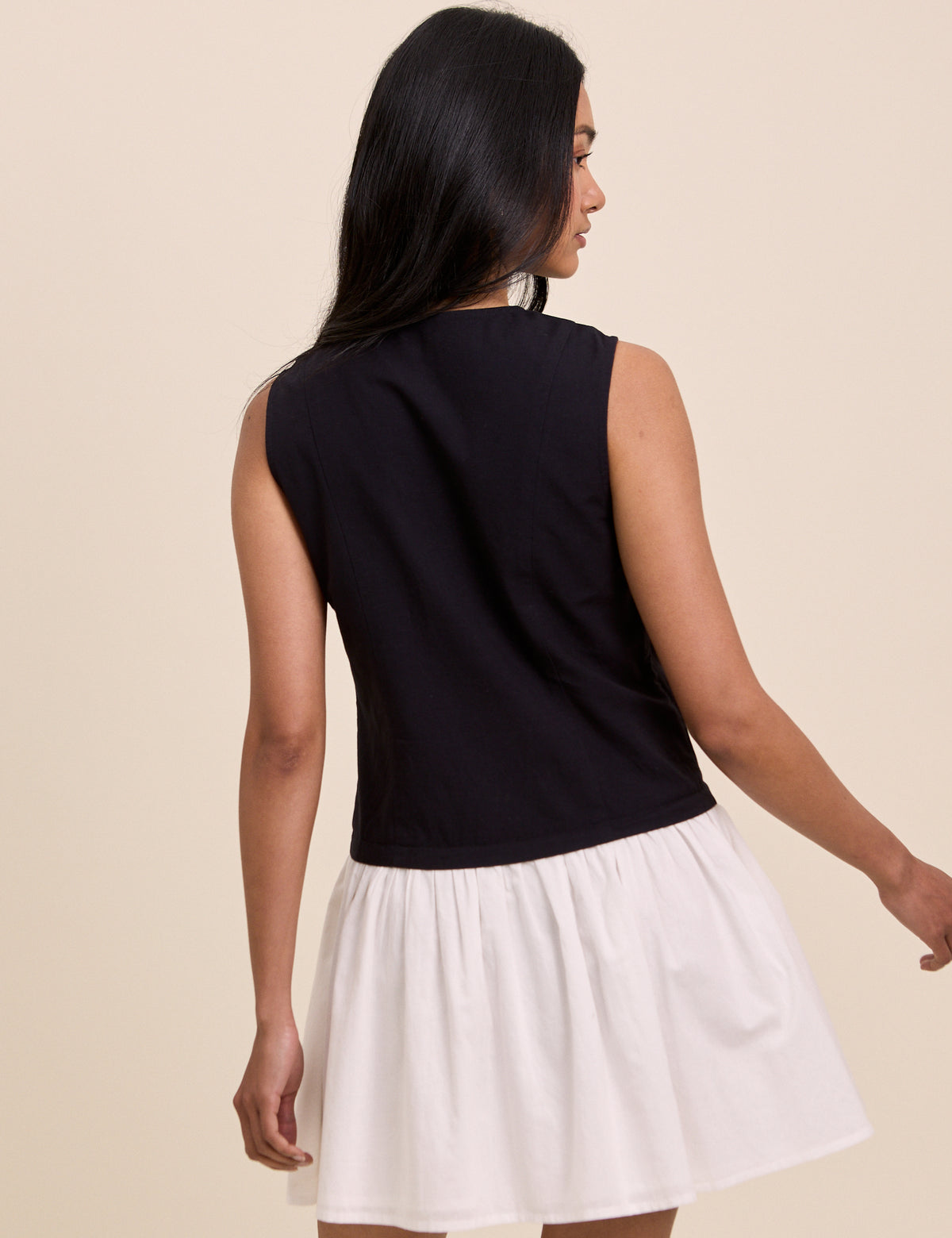 Black and White Tailored Lucille Mini Dress