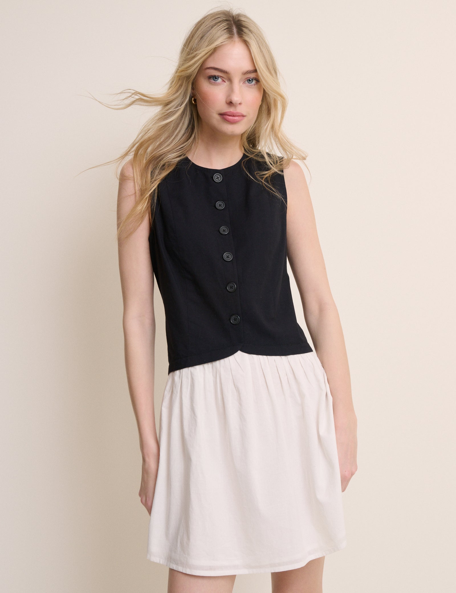 Black and White Tailored Lucille Mini Dress