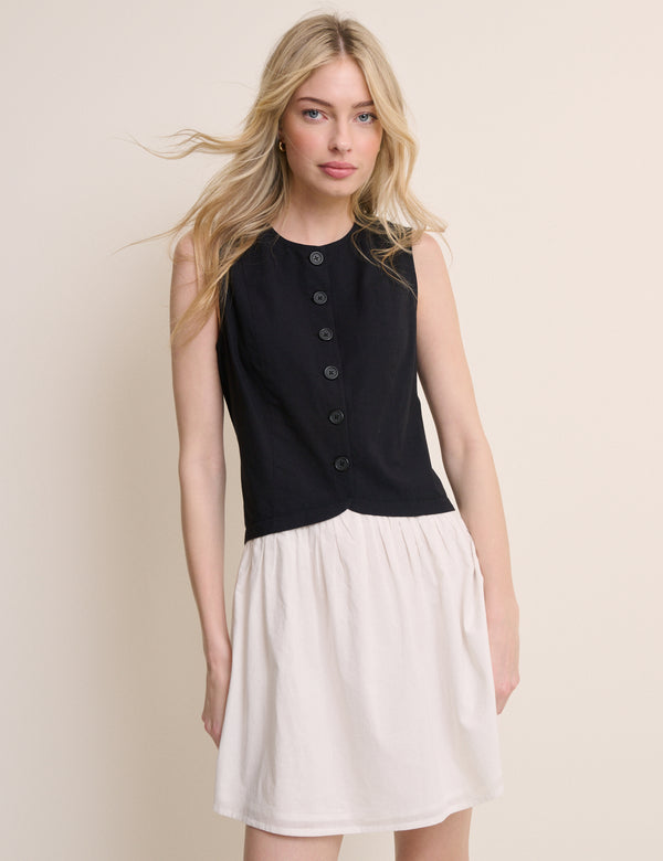 Black and White Tailored Lucille Mini Dress