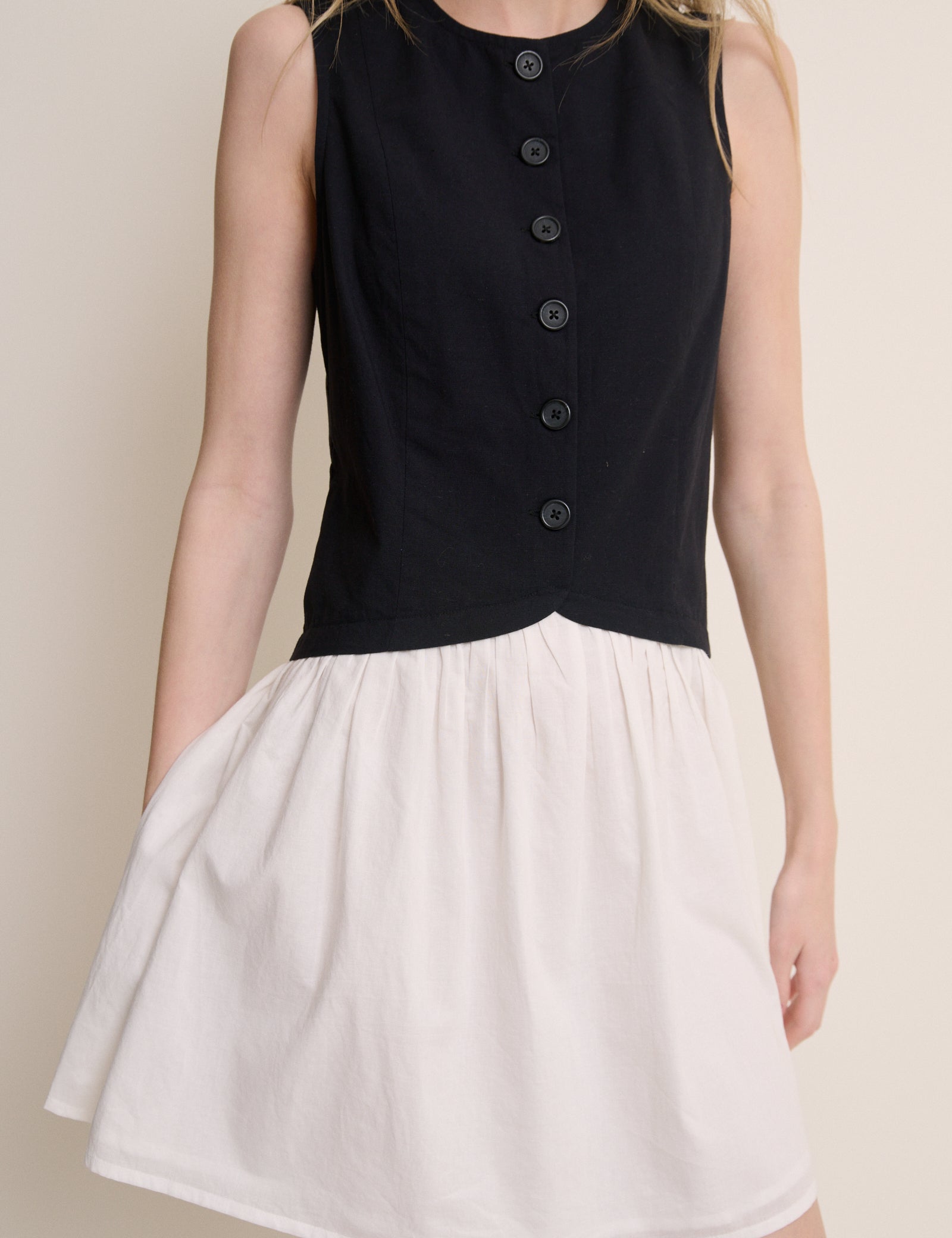 Black and White Tailored Lucille Mini Dress