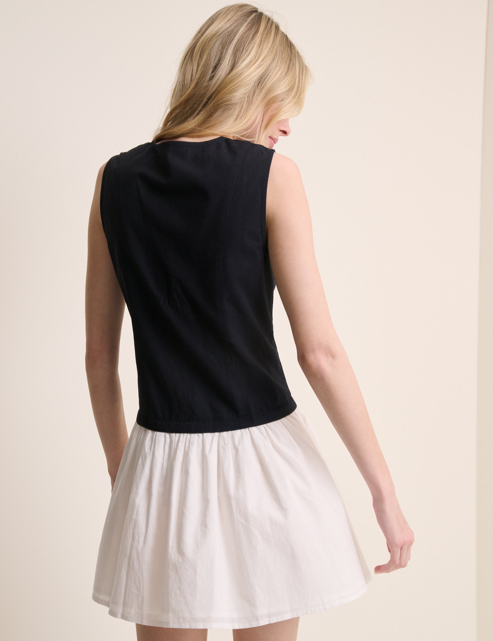 Black and White Tailored Lucille Mini Dress