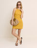 Yellow Halterneck Brooka Mini Dress