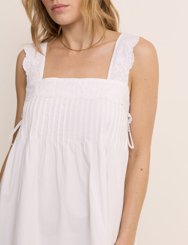 White Square Neck Valerie Mini Dress