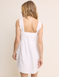 White Sqaure Neck Valerie Mini Dress
