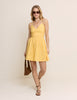 Yellow Scallop Trim Jenna Mini Dress