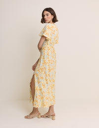 Butter Yellow Cowl Neck Cheryl Midi Dress