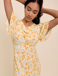 Butter Yellow Cowl Neck Cheryl Midi Dress