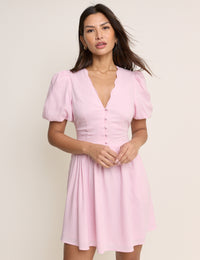 Pink Puff Sleeve Bess Mini Dress