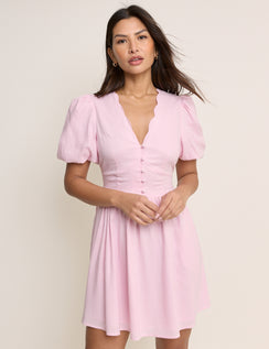 Pink Puff Sleeve Bess Mini Dress