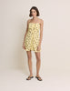 Yellow Polka Dot Button Front Cerys Mini Dress