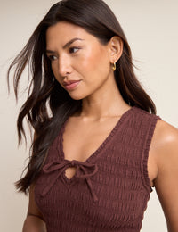 Brown Ruched Jayda Jumpsuit