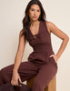 Brown Ruched Jayda Jumpsuit