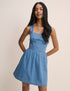 Blue Denim Tie-Back Pedro Mini Dress