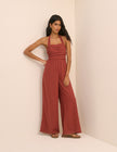 Red Halterneck Lilah Wide Leg Jumpsuit