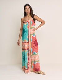 Coral Print Bandeau Myla Maxi Dress