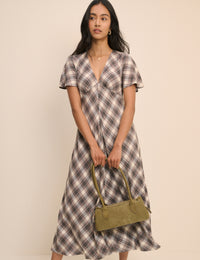 Khaki Structured Shoulder Bag