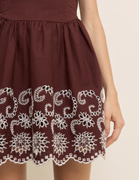 Brown Cutwork Greta Playsuit