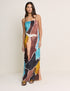 Brown Strappy Abstract Print Darcie Maxi Dress