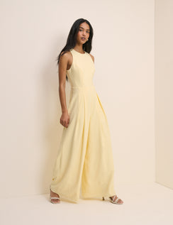 Butter Yellow Wide Leg Reign Jumpsuit