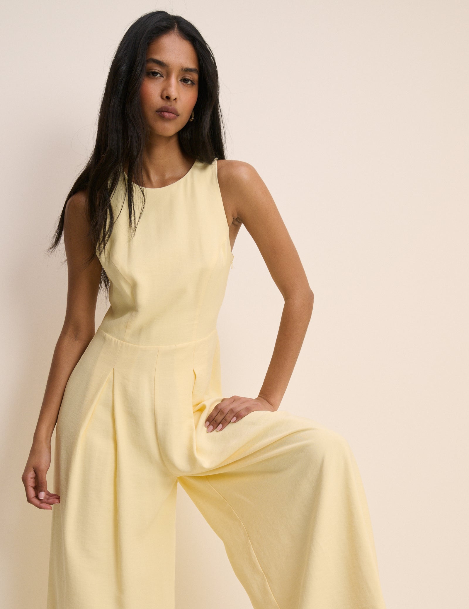 Butter Yellow Wide Leg Reign Jumpsuit