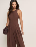 Brown Wide Leg Reign Jumpsuit