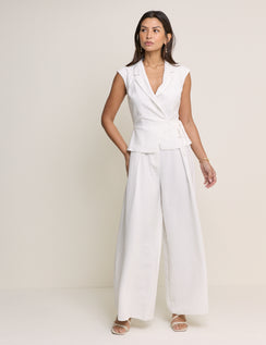 White Tailored Edith Jumpsuit