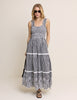 Black Gingham Shirred Tiered Darla Maxi Dress