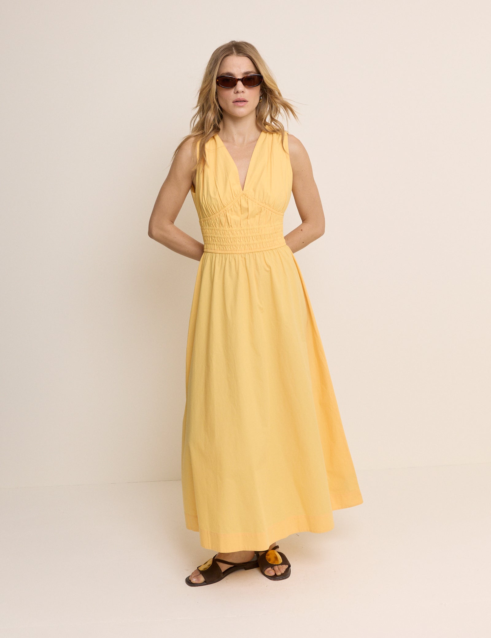 Yellow Sleeveless Angelica Maxi Dress
