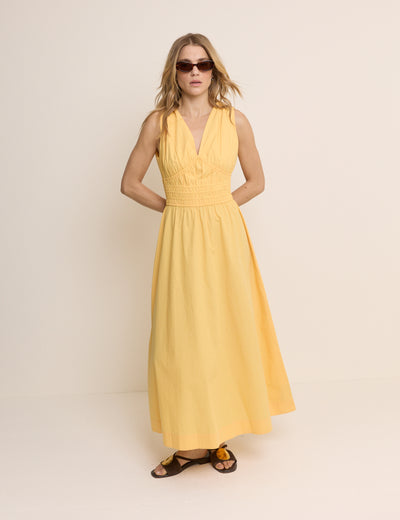 Yellow Sleeveless Angelica Midi Dress