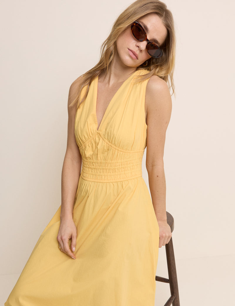 Yellow Sleeveless Angelica Midi Dress