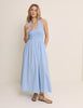 Blue Halterneck Caterina Midi Dress