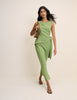 Green Boat Neck Sleeveless Elvie Maxi Dress