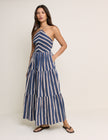 Navy Striped Martina Maxi Dress