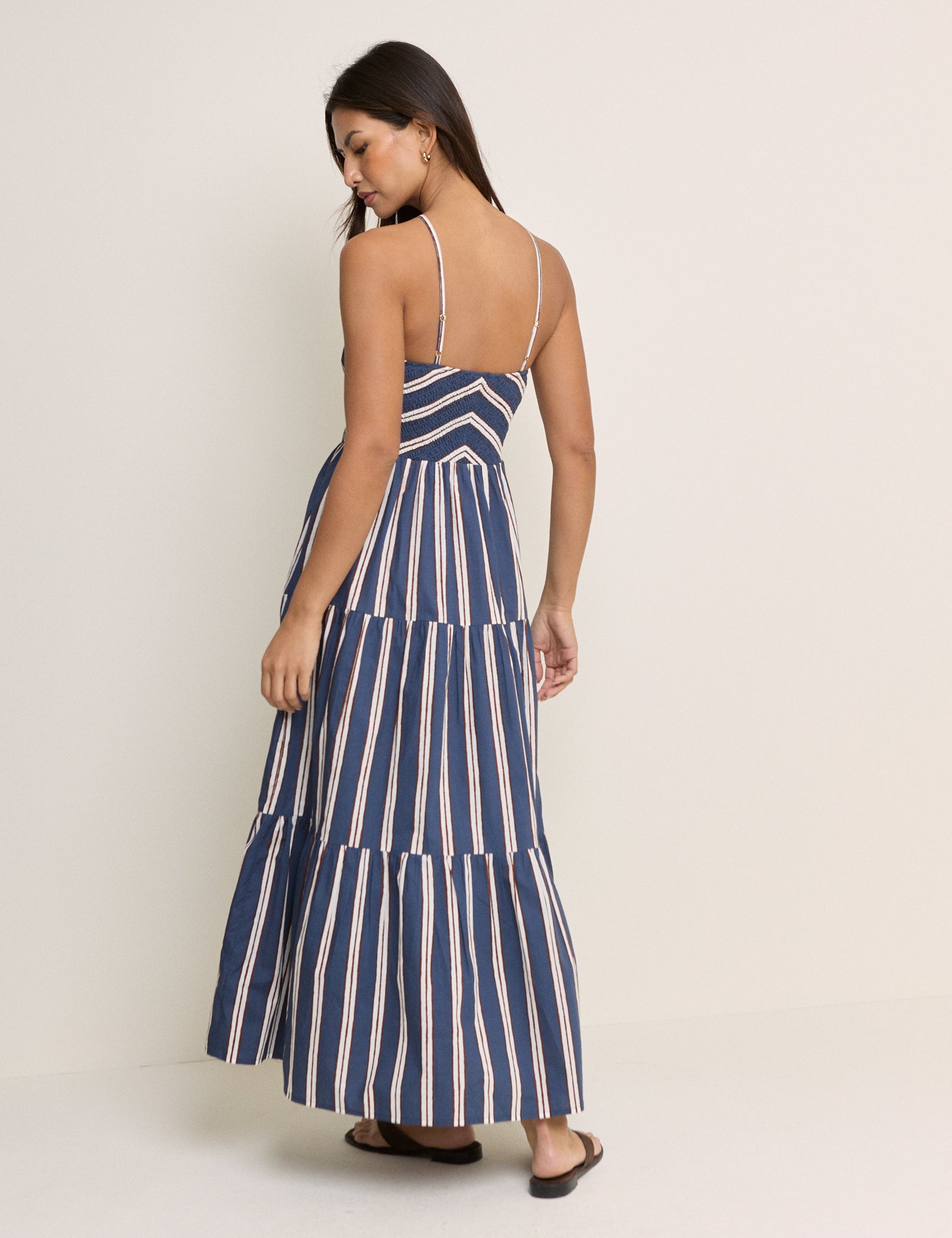 Navy Striped Martina Maxi Dress Navy Striped Martina Maxi Dress