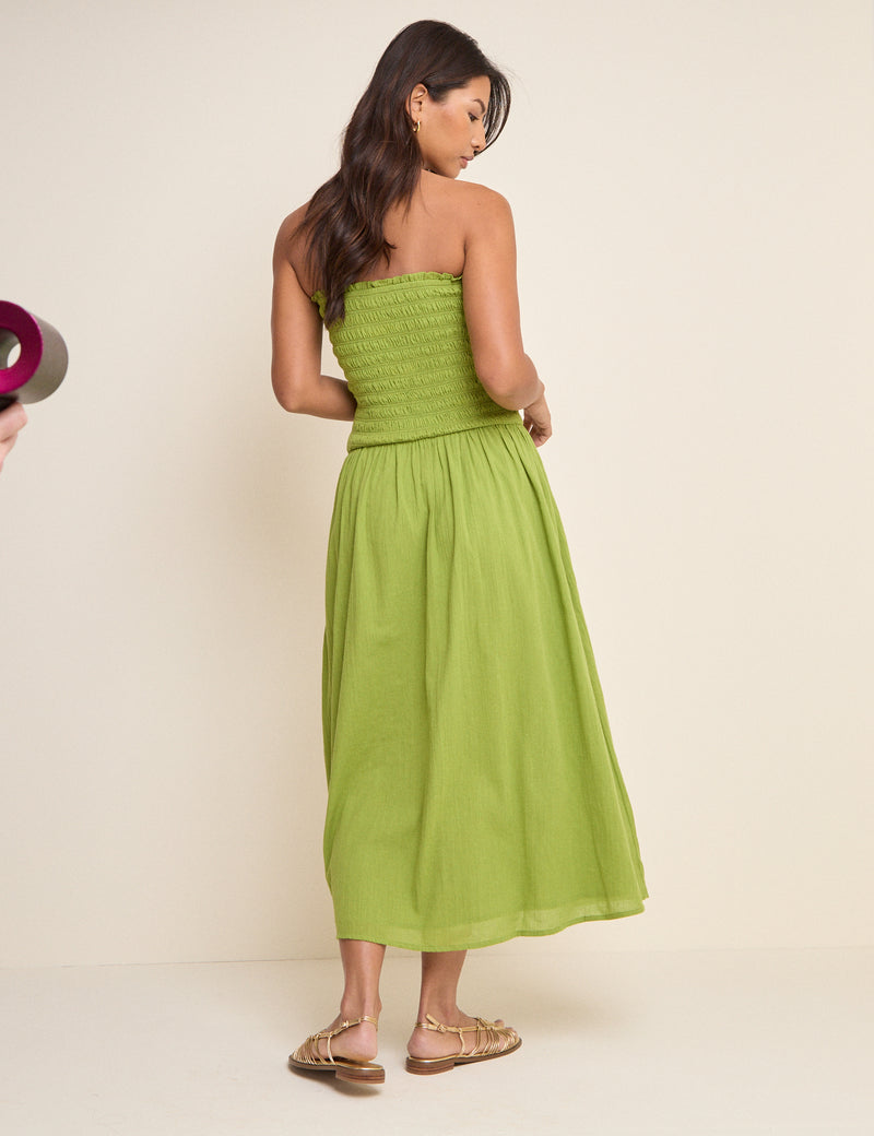 Green Bandeau Mandy Midi Dress