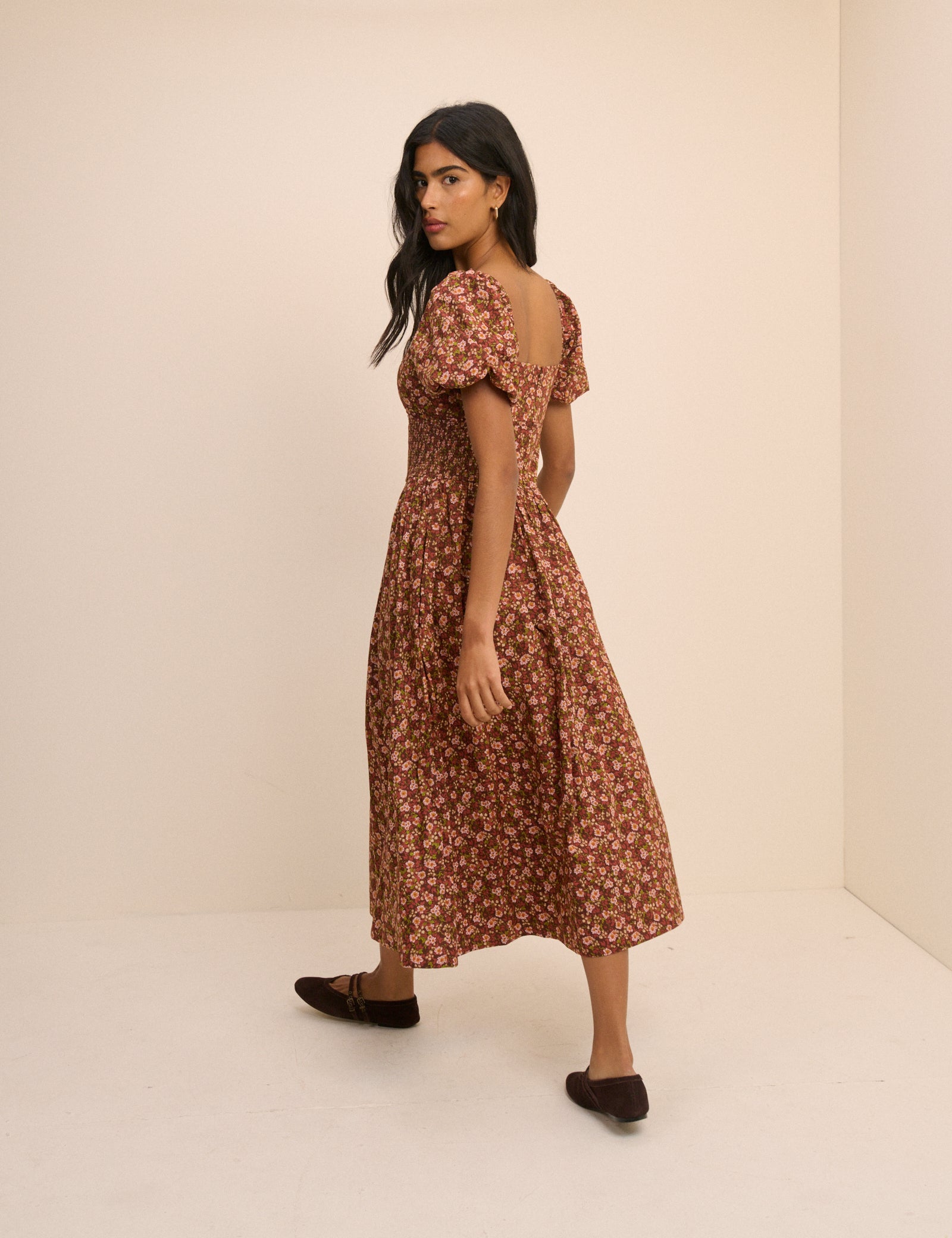 brown ditsy dress Out In The Open Brown Ditsy Floral Maxi Dress Shop the Mint