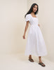 White Puff Sleeve Ida Midi Dress