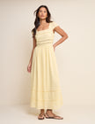 Butter Yellow Square Neck Jessy Maxi Dress