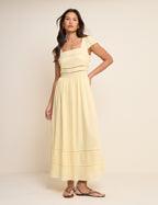 Butter Yellow Square Neck Jessy Maxi Dress