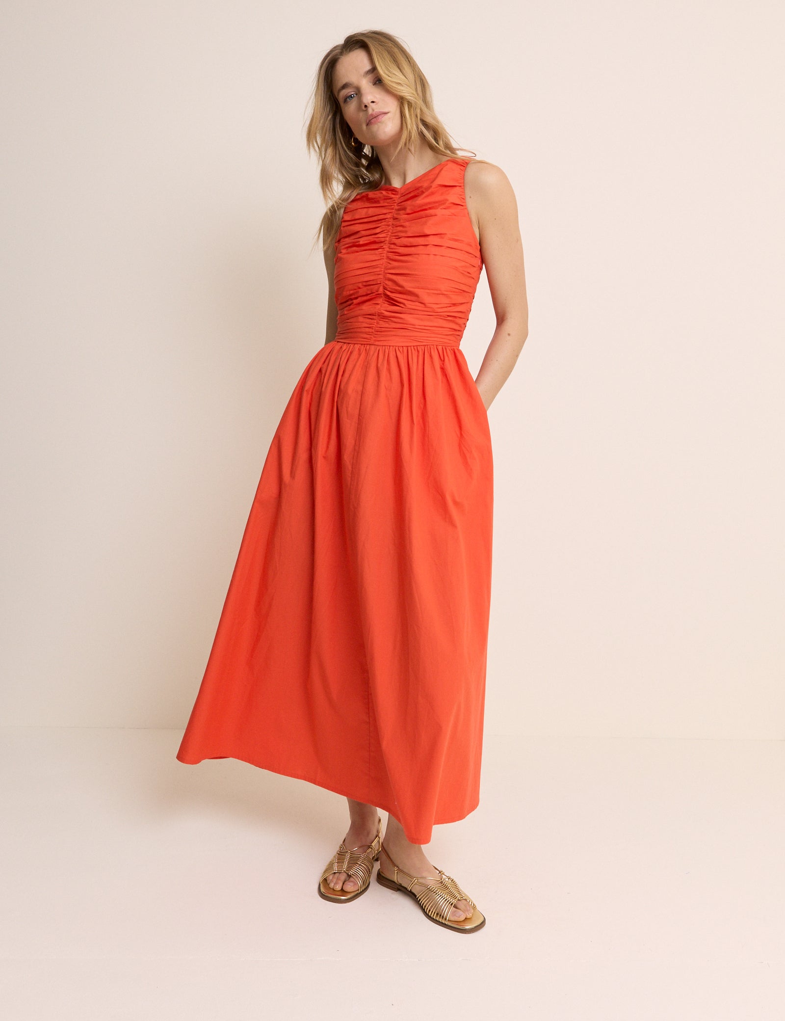orange ruched midi dress Lulus | Orange Floral Mesh Ruched Bodycon Midi Dress | Womens | Small (Available in XXS, XS, M)