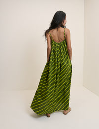 Green Striped Cynthia Maxi Dress