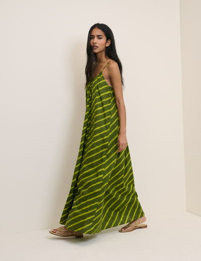 Green Striped Cynthia Maxi Dress