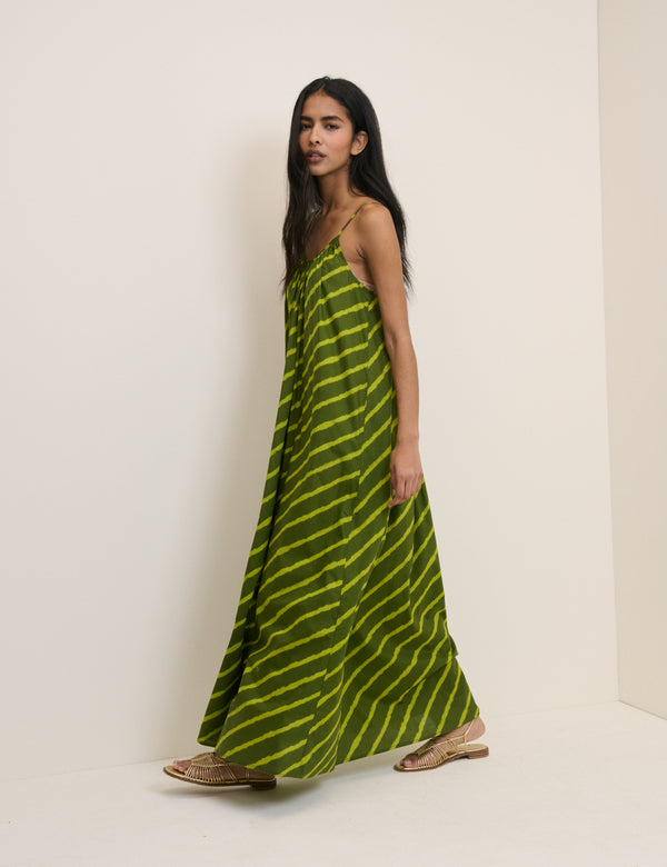 Green Striped Cynthia Maxi Dress