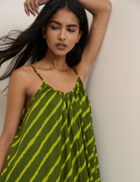 Green Striped Cynthia Maxi Dress