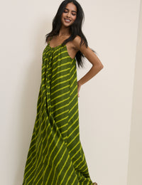Green Striped Cynthia Maxi Dress