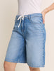Blue Drawstring Bermuda Denim Shorts